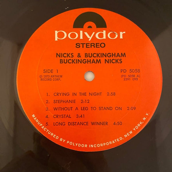 Used Vinyl Buckingham Nicks – Buckingham Nicks LP USED VG++/VG+ Original Pressing J113023-06