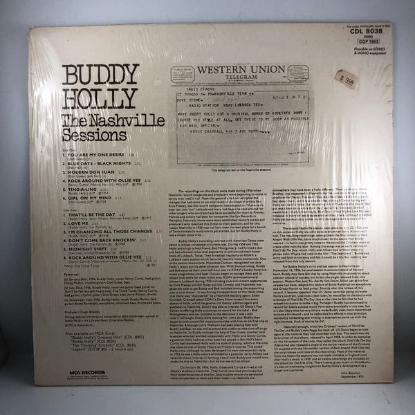 Used Vinyl Buddy Holly - The Nashville Sessions LP VG++/VG++ UK Import USED I123121-014