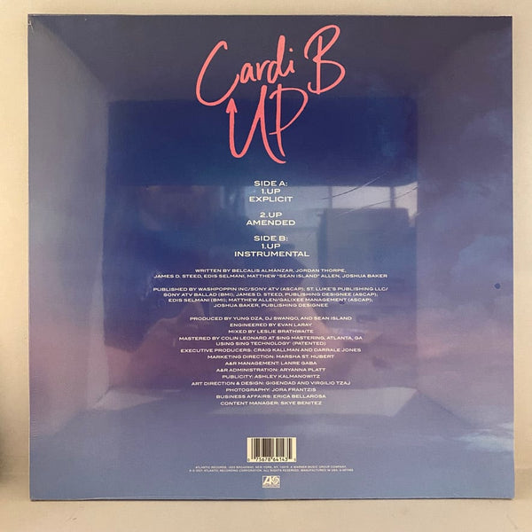 Used Vinyl Cardi B – Up 12" USED NOS STILL SEALED Blue Vinyl J072624-08