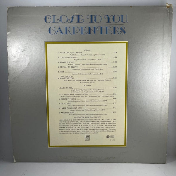 Used Vinyl Carpenters - Close To You LP VG++/VG+ VINYL USED W052322-20