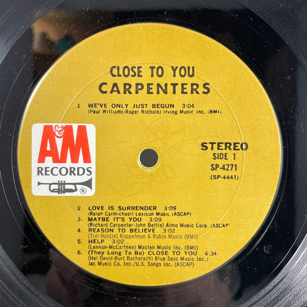 Used Vinyl Carpenters - Close To You LP VG++/VG+ VINYL USED W052322-20