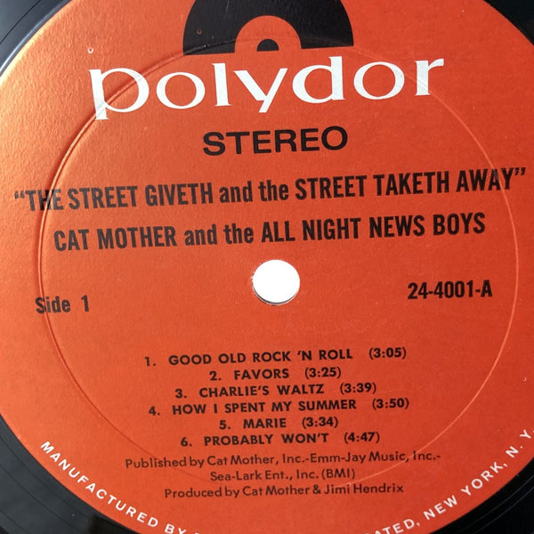 Used Vinyl Cat Mother and the All Night Newsboys - The Street Giveth.. and the Street Taketh Away LP VG++-G USED 12314