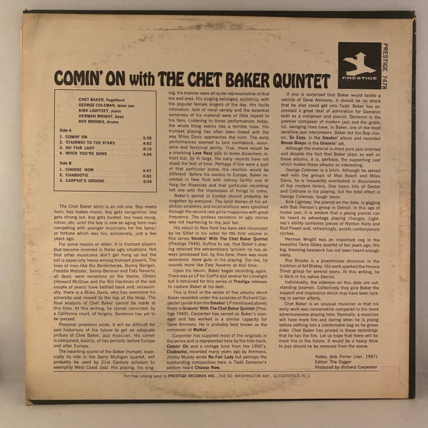 Used Vinyl Chet Baker Quintet – Comin' On With The Chet Baker Quintet LP USED NM/VG+ J070724-17