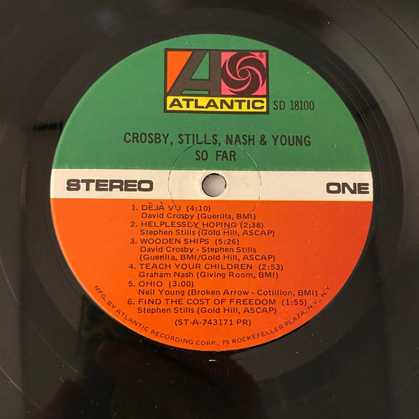 Used Vinyl Crosby, Stills, Nash & Young – So Far LP USED NM/VG+ 1974 Pressing J060224-05