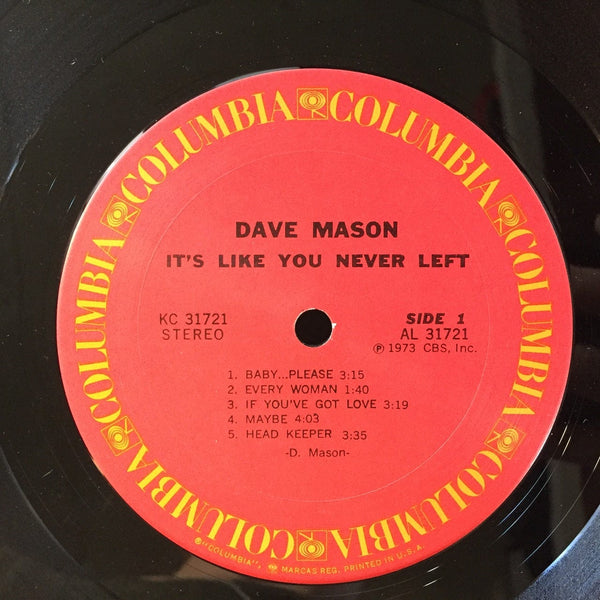 Used Vinyl Dave Mason - It's Like You Never Left LP VG+-VG++ USED 4388
