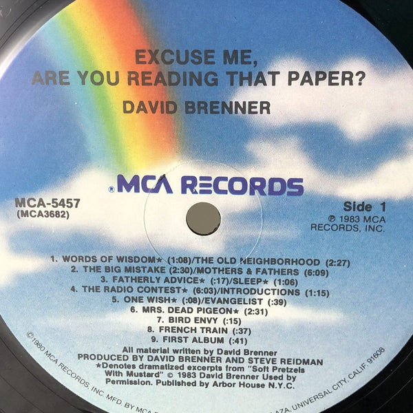Used Vinyl David Brenner - Excuse Me, Are You Reading That Paper? LP Promo NM-NM USED 12206
