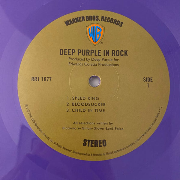 Used Vinyl Deep Purple – Deep Purple In Rock LP USED NM/NM 2019 Purple Vinyl Pressing J080924-07
