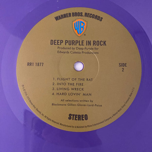 Used Vinyl Deep Purple – Deep Purple In Rock LP USED NM/NM 2019 Purple Vinyl Pressing J080924-07