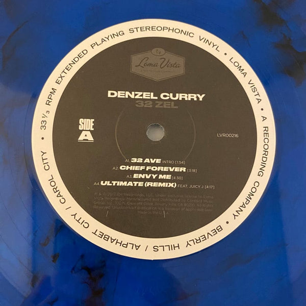Used Vinyl Denzel Curry – 32 Zel LP USED NM/VG++ Blue Smoke Vinyl J072524-10