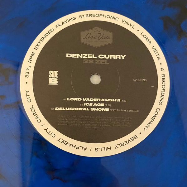 Used Vinyl Denzel Curry – 32 Zel LP USED NM/VG++ Blue Smoke Vinyl J072524-10