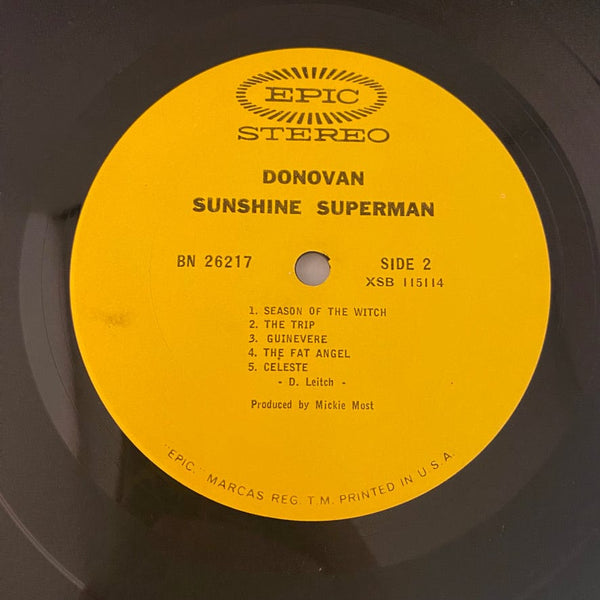 Used Vinyl Donovan – Sunshine Superman LP USED VG+/VG+ 1966 Pressing J081524-02