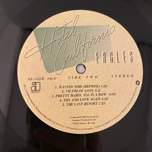 Used Vinyl Eagles – Hotel California LP USED VG++/VG++ 1977 Pressing J070124-07
