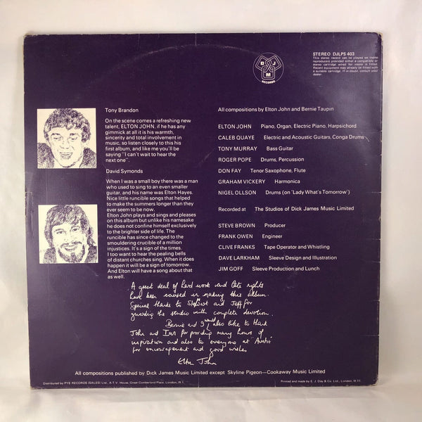 Used Vinyl Elton John - Empty Sky LP UK Import VG++-VG++ USED 9275