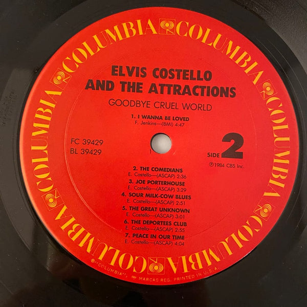 Used Vinyl Elvis Costello And The Attractions – Goodbye Cruel World LP USED VG+/VG J021923-05