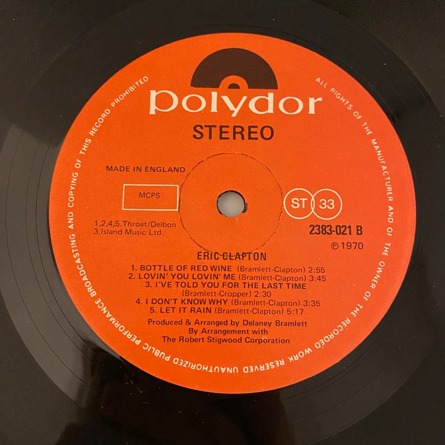 Eric Clapton – Eric Clapton LP USED NM/VG+ 1970 UK Pressing – Hi