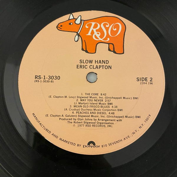 Used Vinyl Eric Clapton – Slowhand LP USED VG++/VG+ 1977 Pressing J092824-02