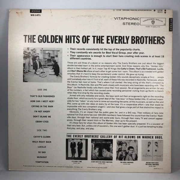 Used Vinyl Everly Brothers - The Golden Hits LP VG++/VG++ USED I010422-045