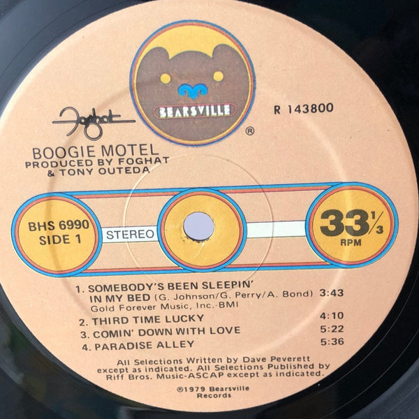 Used Vinyl Foghat - Boogie Motel LP VG+/VG USED 13369