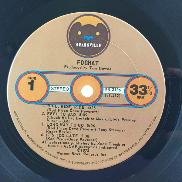 Used Vinyl Foghat - Self Titled LP NM-NM USED V2 7858