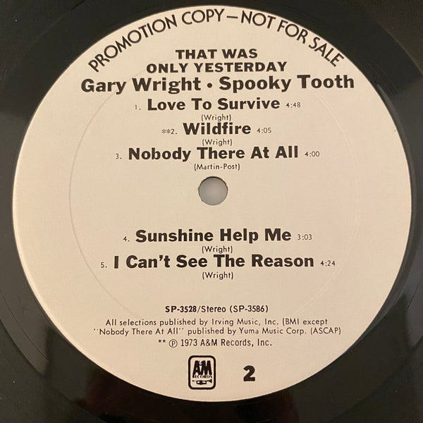 Used Vinyl Gary Wright - Spooky Tooth – That Was Only Yesterday 2LP USED VG++/VG Promo J092322-02