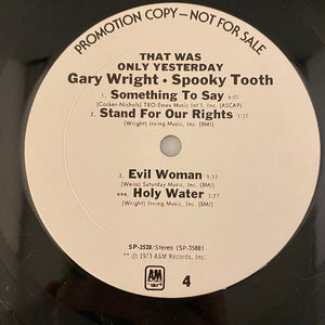 Used Vinyl Gary Wright - Spooky Tooth – That Was Only Yesterday 2LP USED VG++/VG Promo J092322-02