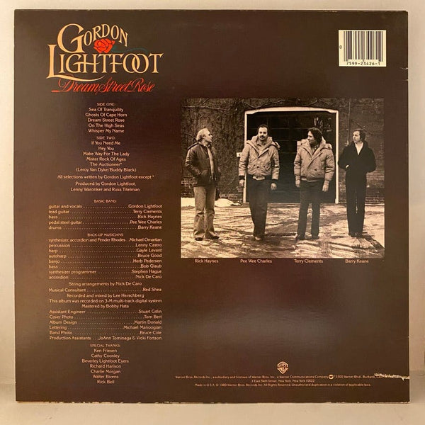 Used Vinyl Gordon Lightfoot – Dream Street Rose LP USED NM/VG+ J091123-10