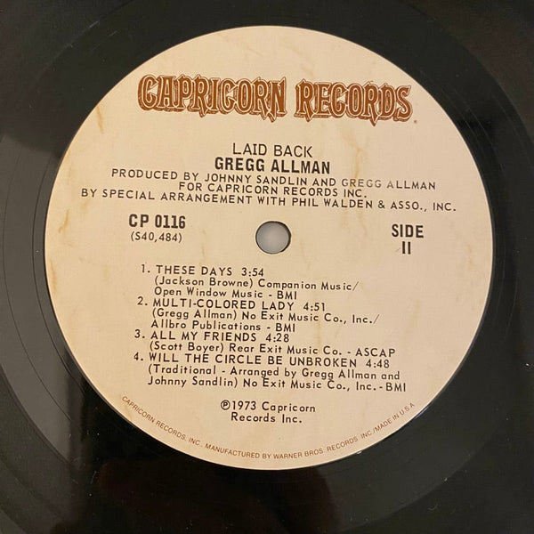 Used Vinyl Gregg Allman – Laid Back LP USED NM/VG+ 1973 Pressing J092824-05