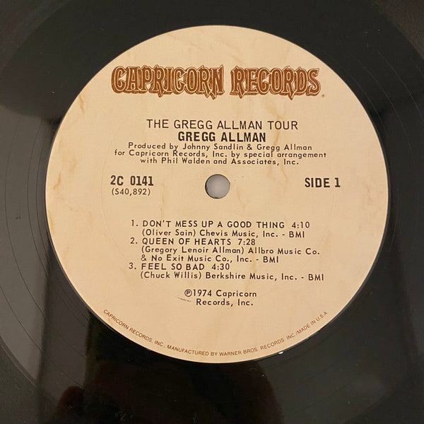 Used Vinyl Gregg Allman – The Gregg Allman Tour 2LP USED VG++/VG+ 1974 Pressing J092824-04