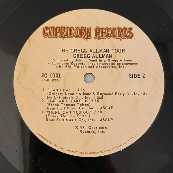 Used Vinyl Gregg Allman – The Gregg Allman Tour 2LP USED VG++/VG+ 1974 Pressing J092824-04