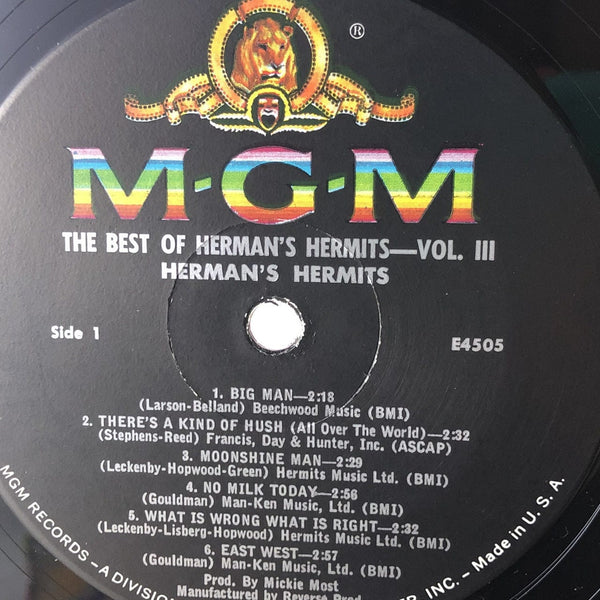 Used Vinyl Herman's Hermits - The Best Of Volume III LP VG+-VG+ USED 11766