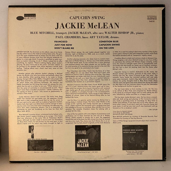 Used Vinyl Jackie McLean – Capuchin Swing LP USED VG++/VG+ 1966 Pressing J081824-03