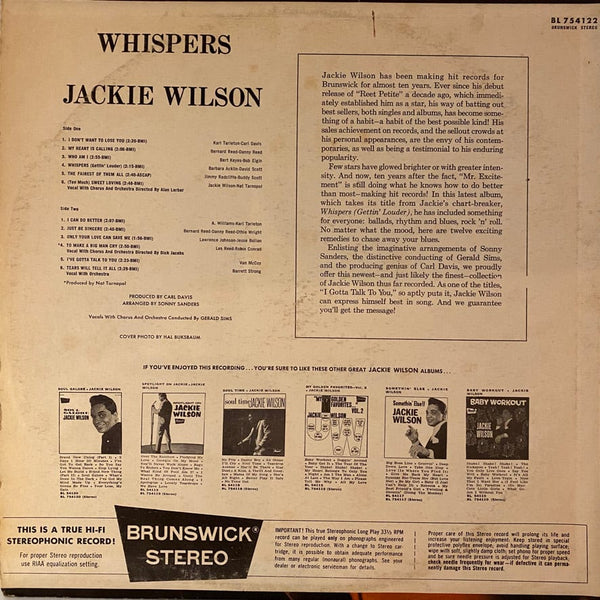 Used Vinyl Jackie Wilson – Whispers LP USED VG/G Stereo J021023-02