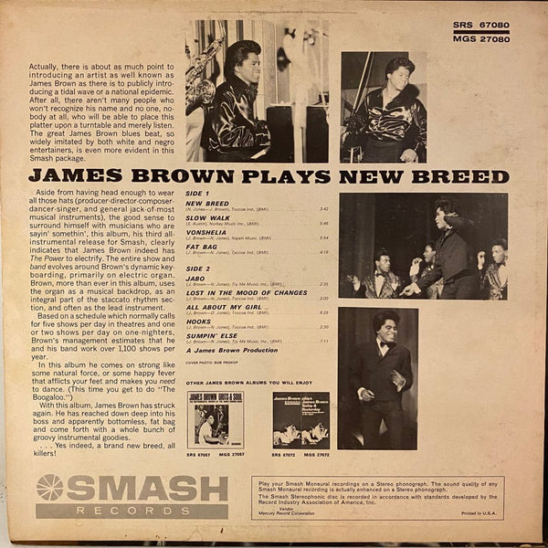 Used Vinyl James Brown – Plays New Breed (The Boo-Ga-Loo) LP USED VG+/VG+ J012323-07