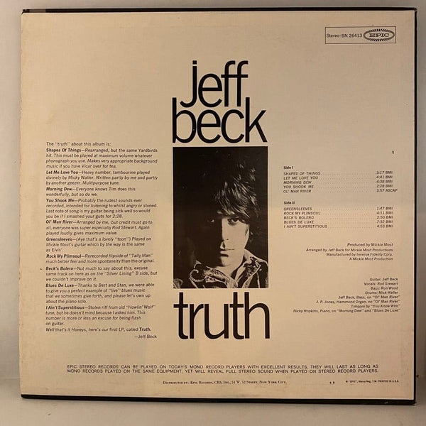 Used Vinyl Jeff Beck – Truth LP USED VG+/VG+ J103023-12