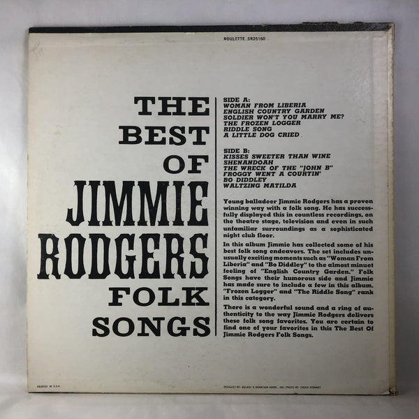 Used Vinyl Jimmie Rodgers - The Best Of: Folk Songs LP NM-VG+ USED 10124