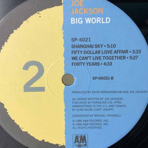 Used Vinyl Joe Jackson - Big World 2LP NM-NM USED V2 12123