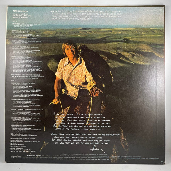 Used Vinyl John Denver - Aerie LP VG++/VG+ VINYL USED W050822-20