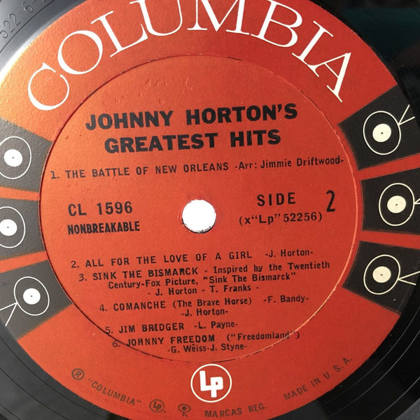 Used Vinyl Johnny Horton - Greatest Hits LP VG-VG+ USED V2 12095