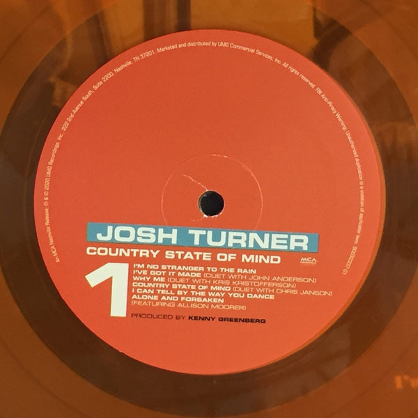 Used Vinyl Josh Turner - Country State of Mind LP Orange Vinyl NM-NM USED V2 6856