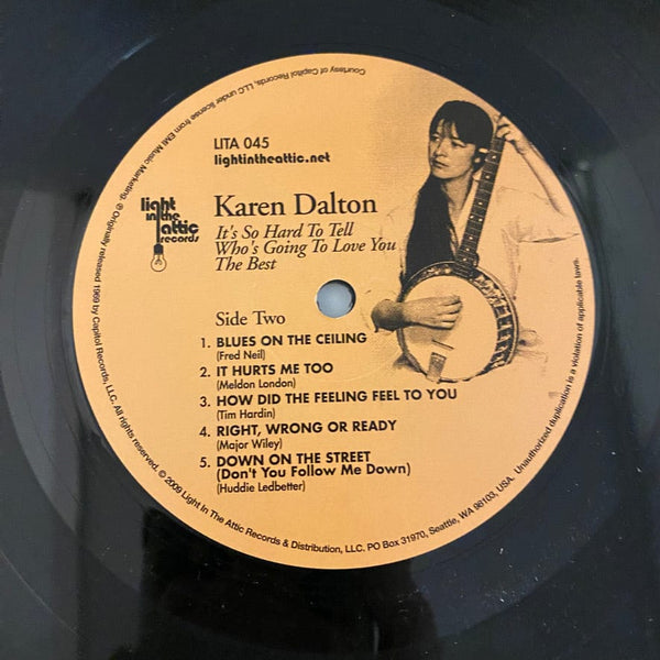 Used Vinyl Karen Dalton – It's So Hard To Tell Who's Going To Love You The Best LP USED VG++/VG+ 2009 LITA Pressing J092124-08