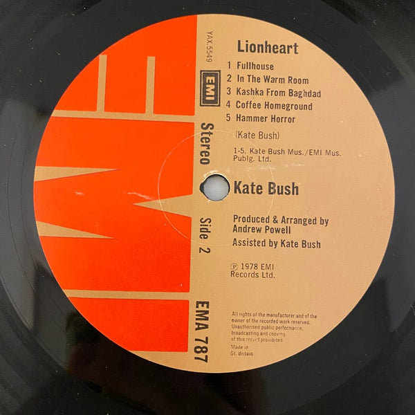 Kate Bush – Lionheart LP USED 1978 UK Pressing Embossed Letteri – Records