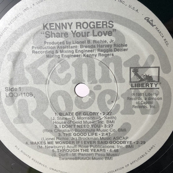 Used Vinyl Kenny Rogers - Share Your Love LP NM-NM USED 12611