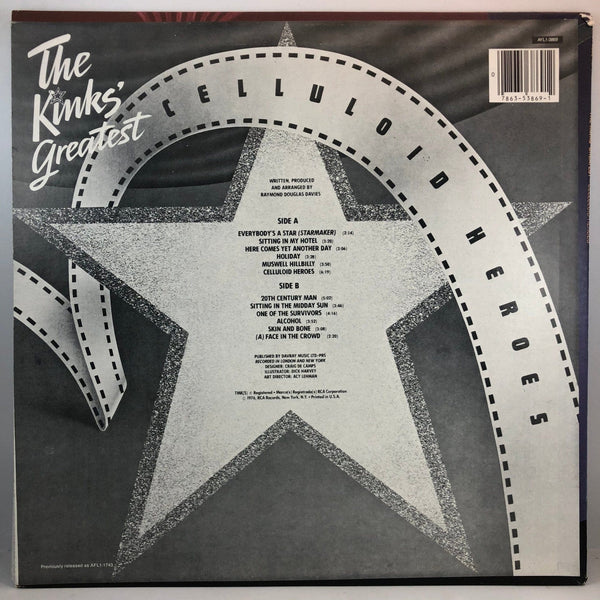 Used Vinyl Kinks - The Kinks Greatest-Celluloid Heroes LP NM/VG++ USED 14648