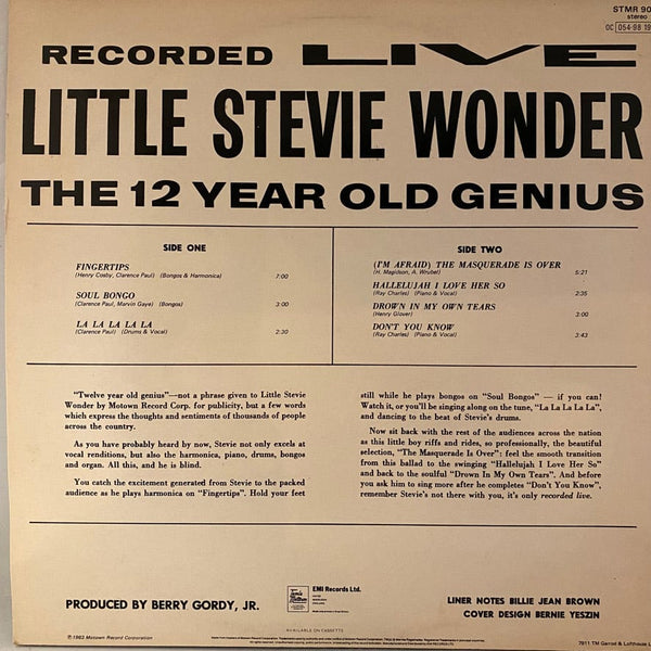 Used Vinyl Little Stevie Wonder – The 12 Year Old Genius Recorded Live LP USED VG++/VG+ UK Pressing J021023-09