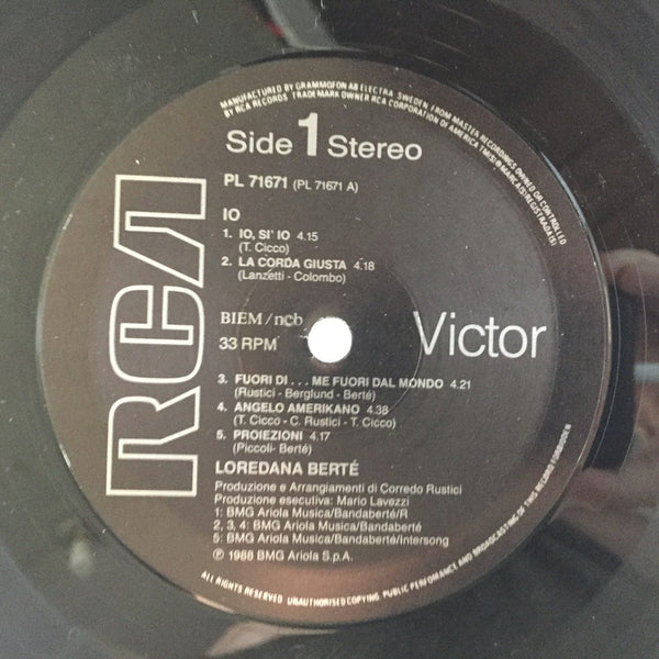 Used Vinyl Loredana Berte' - Lo LP Swedish Import NM-VG+ USED 4571