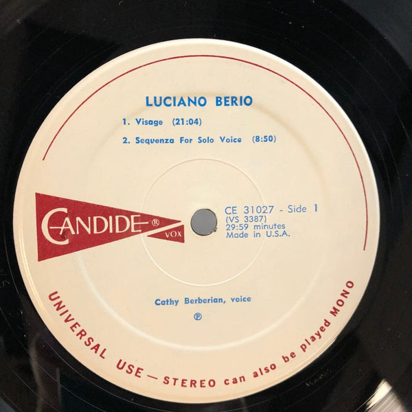 Used Vinyl Luciano Berio - Visage, Sequenza III, Cirles, Cinque Variazioni LP VG++/VG++ USED I010222-014