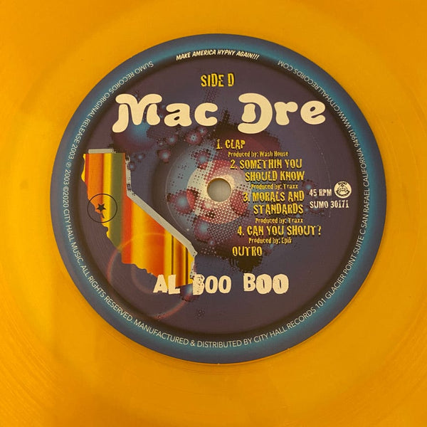 Used Vinyl Mac Dre – Al Boo Boo 2LP USED NM/NM Yellow/Orange Vinyl J081524-05