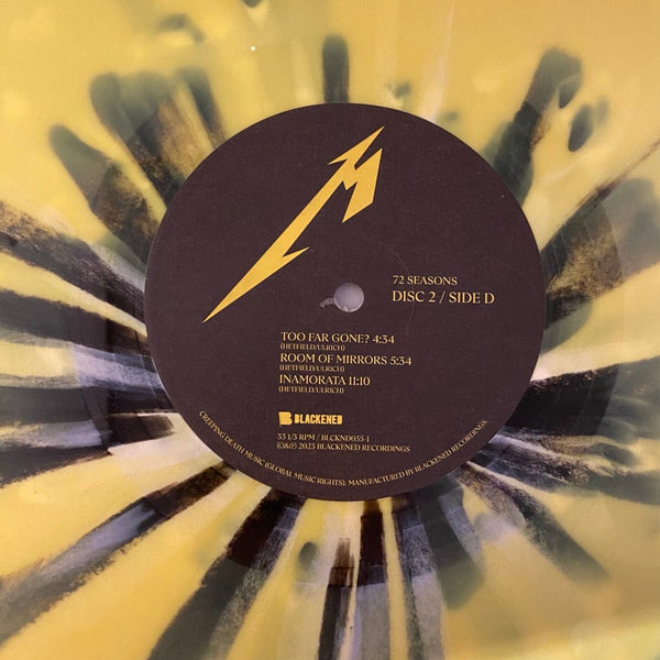 Used Vinyl Metallica – 72 Seasons 2LP USED NM/NM Yellow w/ Splatter Club Edition J020524-21