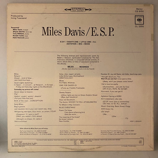 Used Vinyl Miles Davis – E.S.P. LP USED NM/VG+ 1965 Canadian Pressing J060724-04