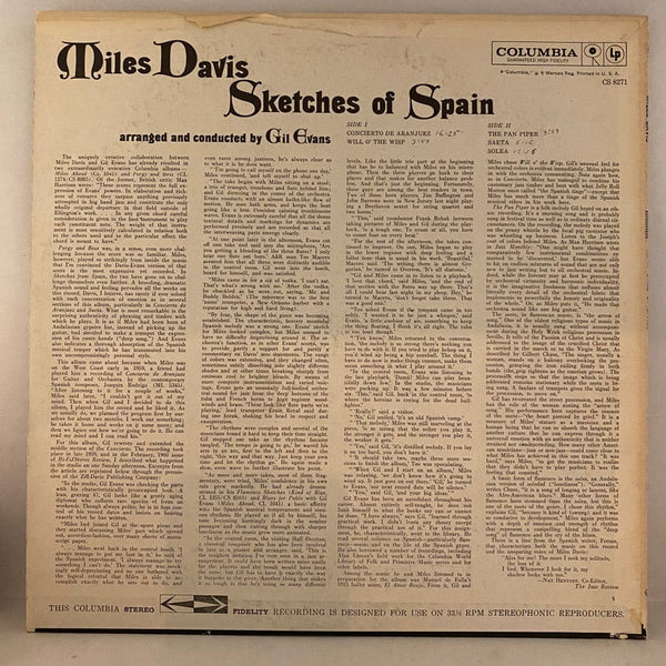 Used Vinyl Miles Davis – Sketches Of Spain LP USED VG++/VG+ 1974 Pressing J070524-12